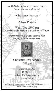 Advent Prayers @ South Salem Presbyterian Church | South Salem | New York | United States
